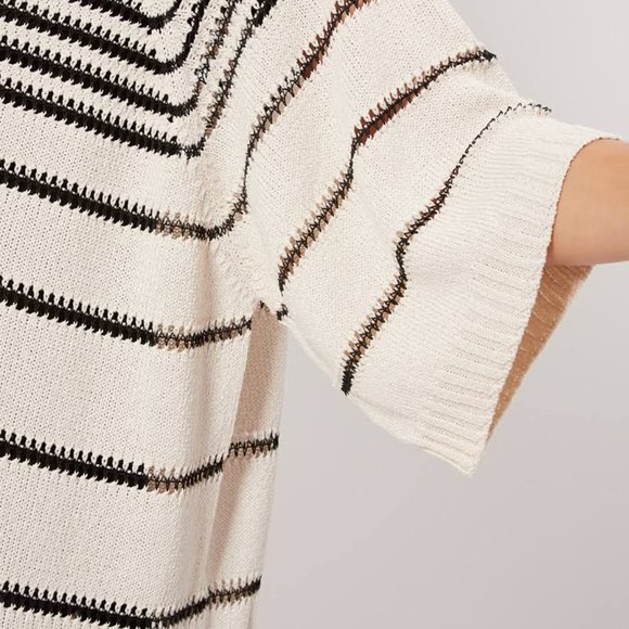 NWT TWINSET Italy Viscose striped cardigan with buttons - Picture 6 of 14